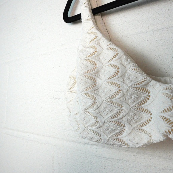 NEW Andie the Delray Swim Top Gardenia Cream Scalloped‎ Eyelet Size L Bride Soft - Picture 5 of 9